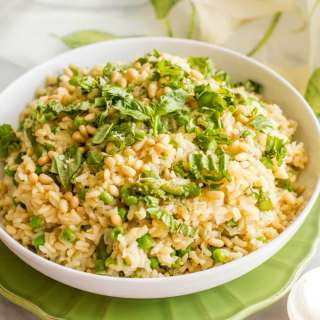 Spring Rice Pilaf with Asparagus and Peas