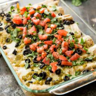 Skinny Creamy Chicken Enchiladas