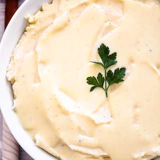 Garlic Parmesan Mashed Potatoes and Gravy
