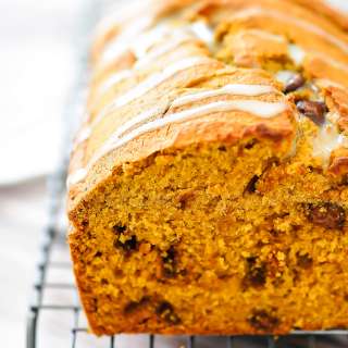 Glazed Chocolate Chip Pumpkin Bread