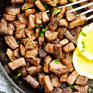 Lemon Garlic Steak Bites
