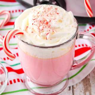 Slow Cooker Candy Cane White Hot Chocolate