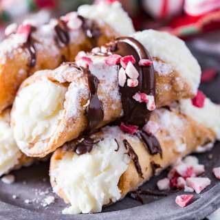 Chocolate Dipped Peppermint Cannoli