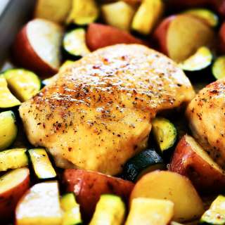 One Pan Brown Sugar Italian Chicken and Veggies