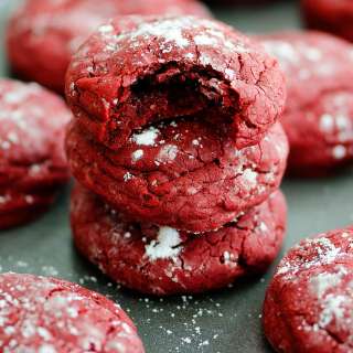 Red Velvet Crinkle Cookies