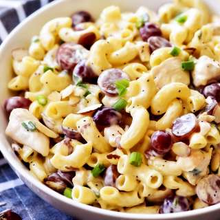 Poppy Seed Chicken and Grape Pasta Salad
