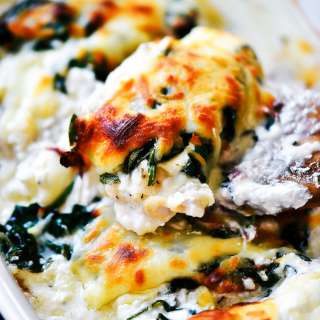 Cheesy Chicken Spinach Bake