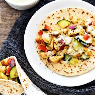 Greek Chicken Wraps and Tzatziki Sauce