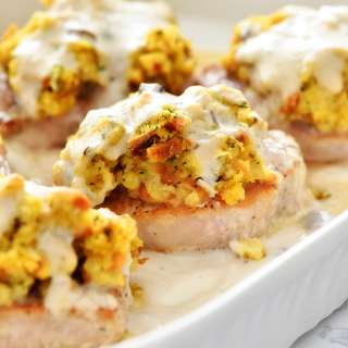 Stuffing-Topped Pork Chops
