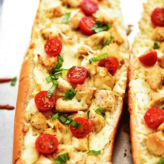 Chicken Caprese Garlic Bread