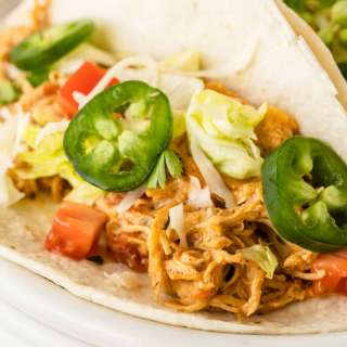 Slow Cooker Queso Chicken Tacos