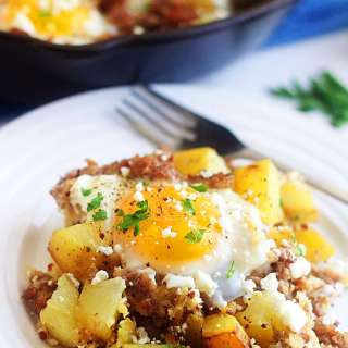 Sausage, Egg and Feta Hash