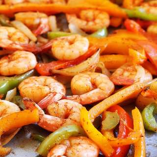 Sheet Pan Shrimp Fajitas