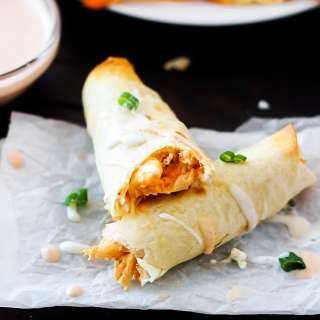 Baked Buffalo Chicken Taquitos