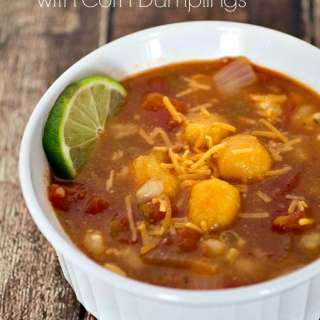Mexican Tomato Soup with Corn Dumplings