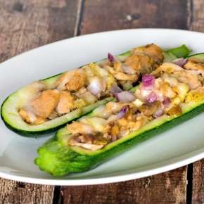 Tuna Stuffed Zucchini Boats