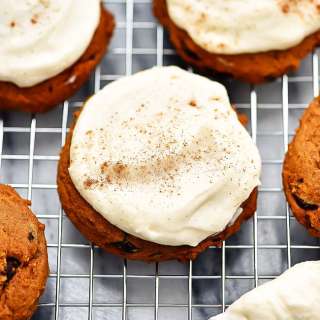 Pumpkin Cookies with Maple Cream Frosting