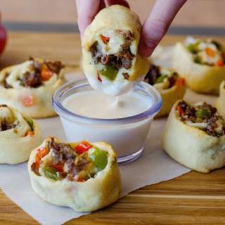 Philly Cheesesteak Crescent Pinwheels