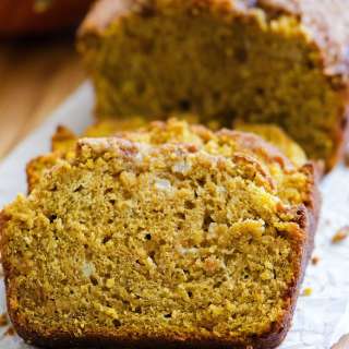 White Chocolate Pumpkin Bread with Streusel Topping