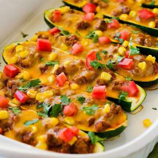 Beef Enchilada Zucchini Boats