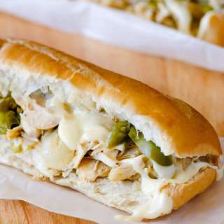 Crock Pot Chicken Cheesesteak Sandwiches
