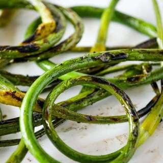 Grilled Garlic Scapes
