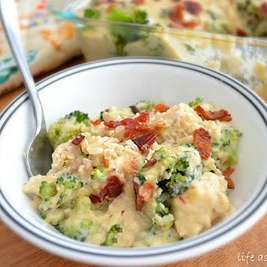 Cheesy Chicken, Bacon and Broccoli Rice Casserole