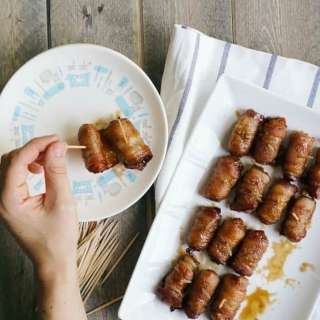 Candied Bacon Wrapped Smokies