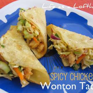 Spicy Chicken Wonton Tacos