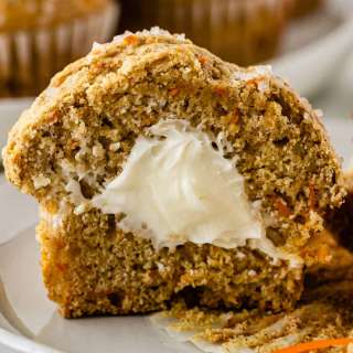 Carrot Cake Muffins with Cream Cheese Filling