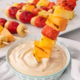 Grilled Fruit Kabobs with Brown Sugar Dip