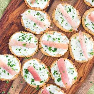Ricotta and Prosciutto Cracker Appetizers