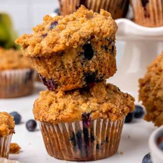 Banana Blueberry Crumb Muffins