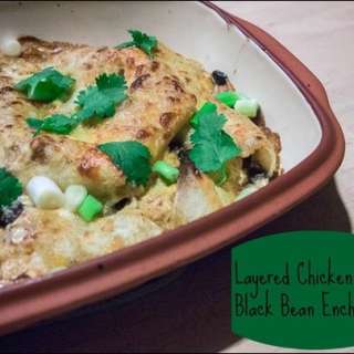 Layered Chicken and Black Bean Enchiladas