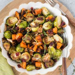 Roasted Butternut Squash and Brussel Sprouts