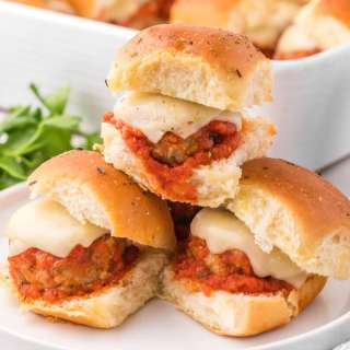 Mozzarella Stuffed Meatball Sliders