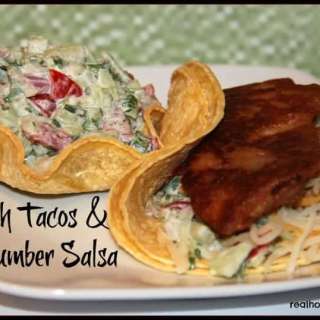 Fish Tacos with Cucumber Salsa