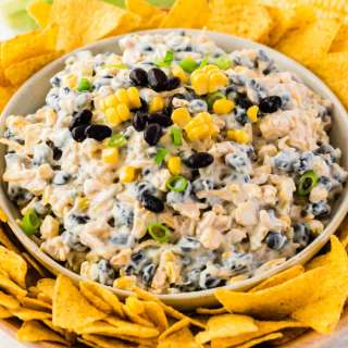 Cheesy Roasted Corn and Black Bean Dip