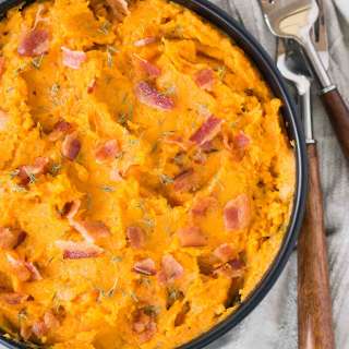 Mashed Sweet Potatoes with Bacon