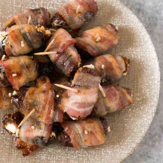 Bacon Wrapped Dates with Goat Cheese