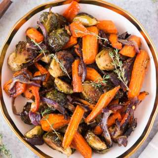 Roasted Brussels Sprouts and Carrots