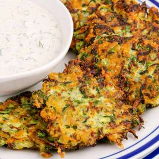 Zucchini Fritters with Greek Yogurt Ranch