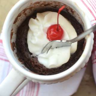 Chocolate Covered Cherry Mug Cake