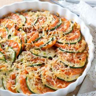 Parmesan Zucchini and Tomato Gratin