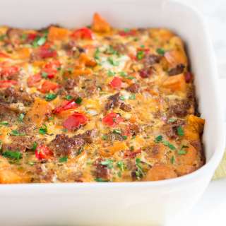 Sweet Potato, Sausage and Egg Breakfast Casserole