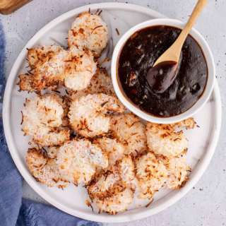 Baked Coconut Shrimp with Garlic Plum Dipping Sauce