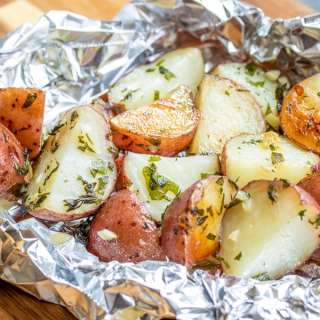 Foil Packet Garlic Potatoes
