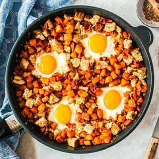 Chicken Apple Sausage and Sweet Potato Hash