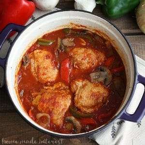 One Pot Chicken Cacciatore