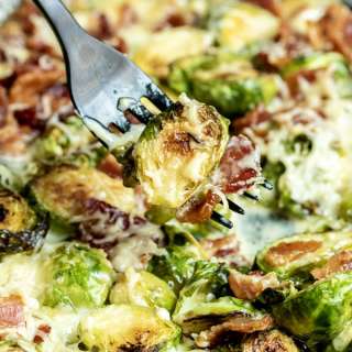 Cheesy Bacon Brussels Sprouts